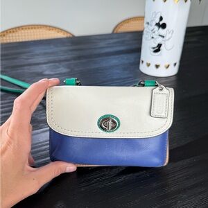 Coach Blue and Cream Mini Bag